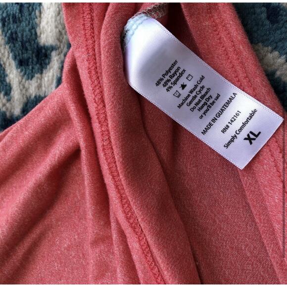 LuLaRoe Julia Dress Heathered Salmon/Sea Green Size XL - Picture 3 of 3